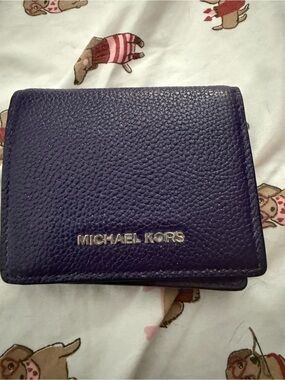 Michael Kors Navy Pebbled Leather Bifold Wallet